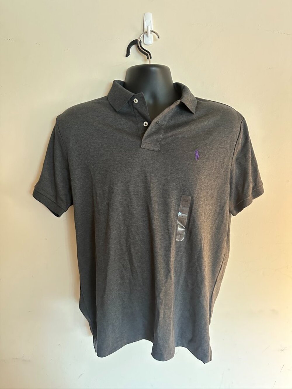 NWT! Polo Ralph Lauren Men's Polo Shirt Size L In Grey Green Custom Slim Fit